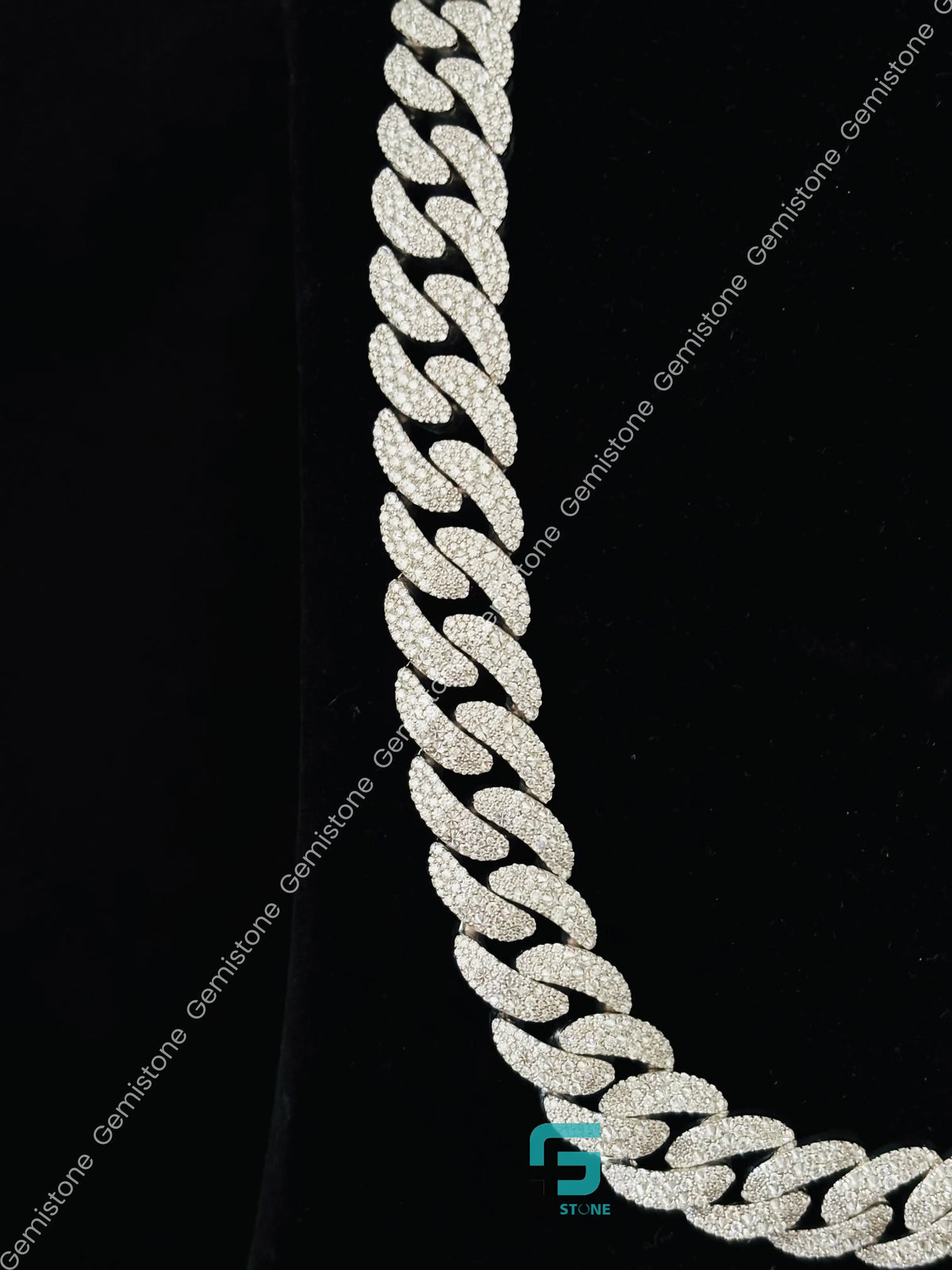 18MM Cuban Link Star Shape Clasp Moissanite Rappers Chain