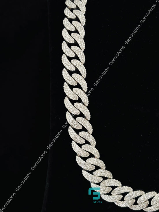 18MM Cuban Link Star Shape Clasp Moissanite Rappers Chain