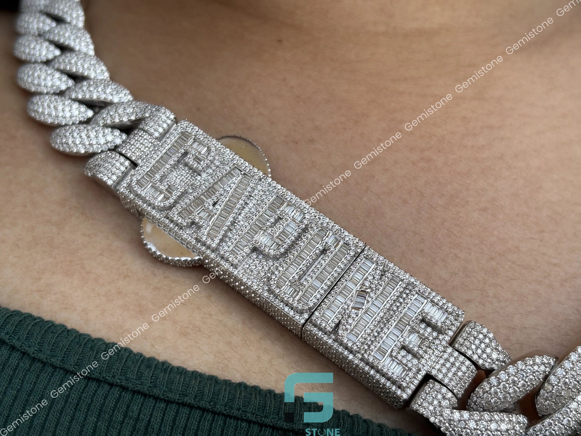 Cuban Link VVS Moissanite Baguette Chain