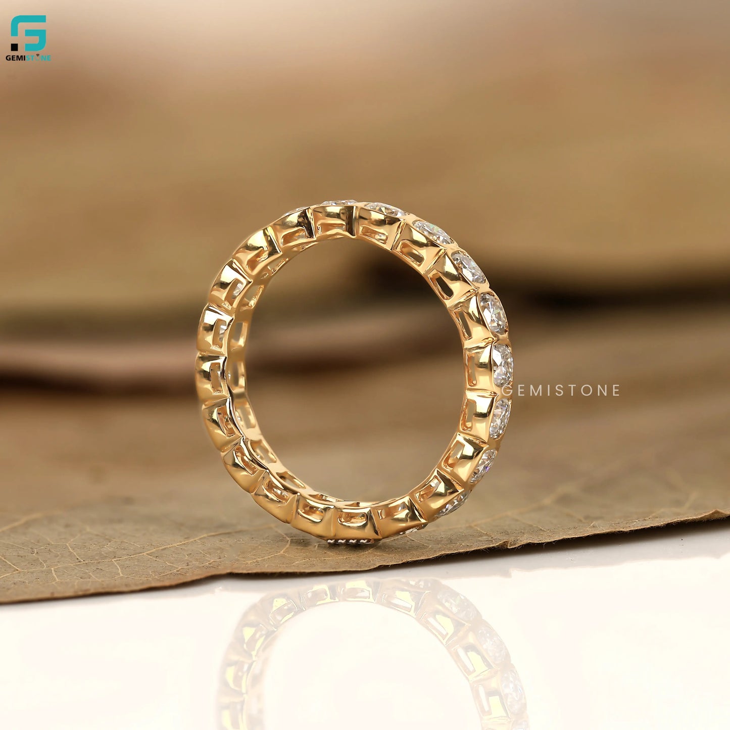 Cushion Cut Lab Diamond Full Eternity Wedding Band