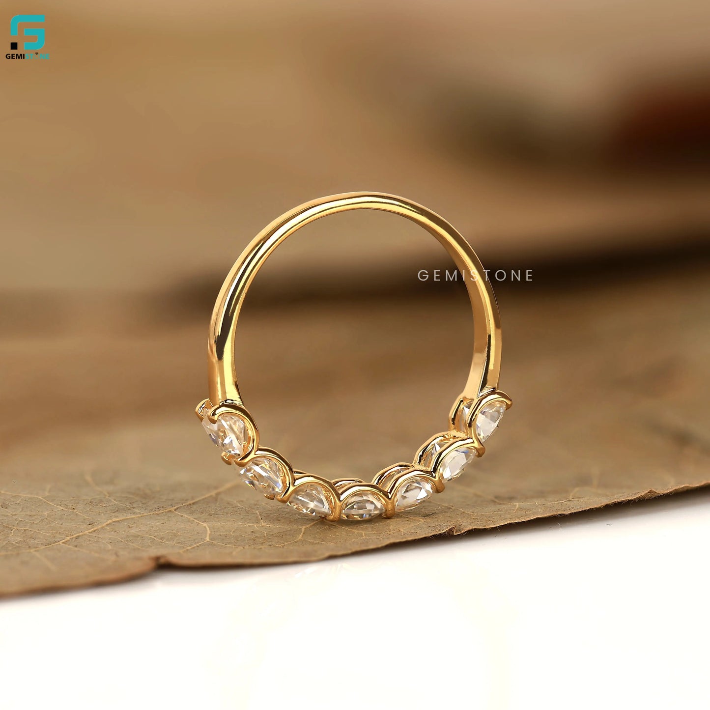 Cushion Cut Lab Grown Diamond Half Eternity Band For Women