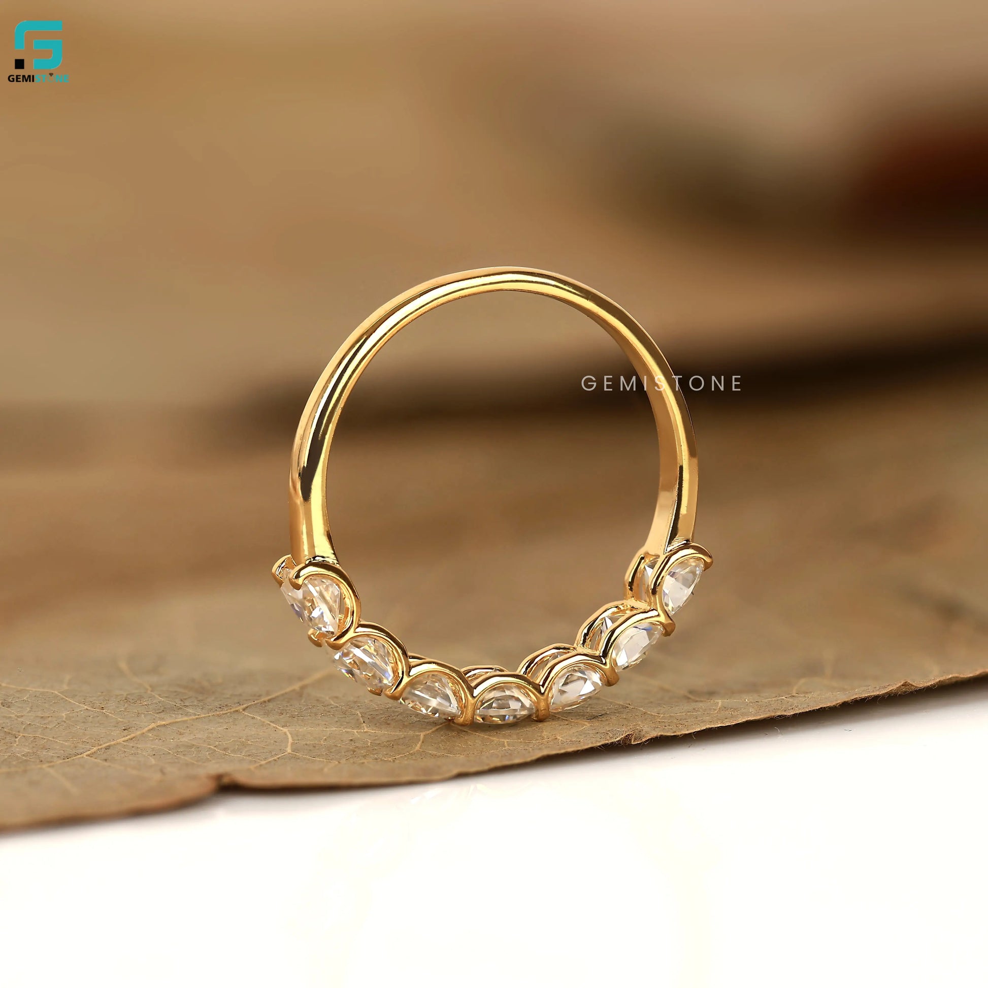 Cushion Cut Lab Grown Diamond Half Eternity Band For Women
