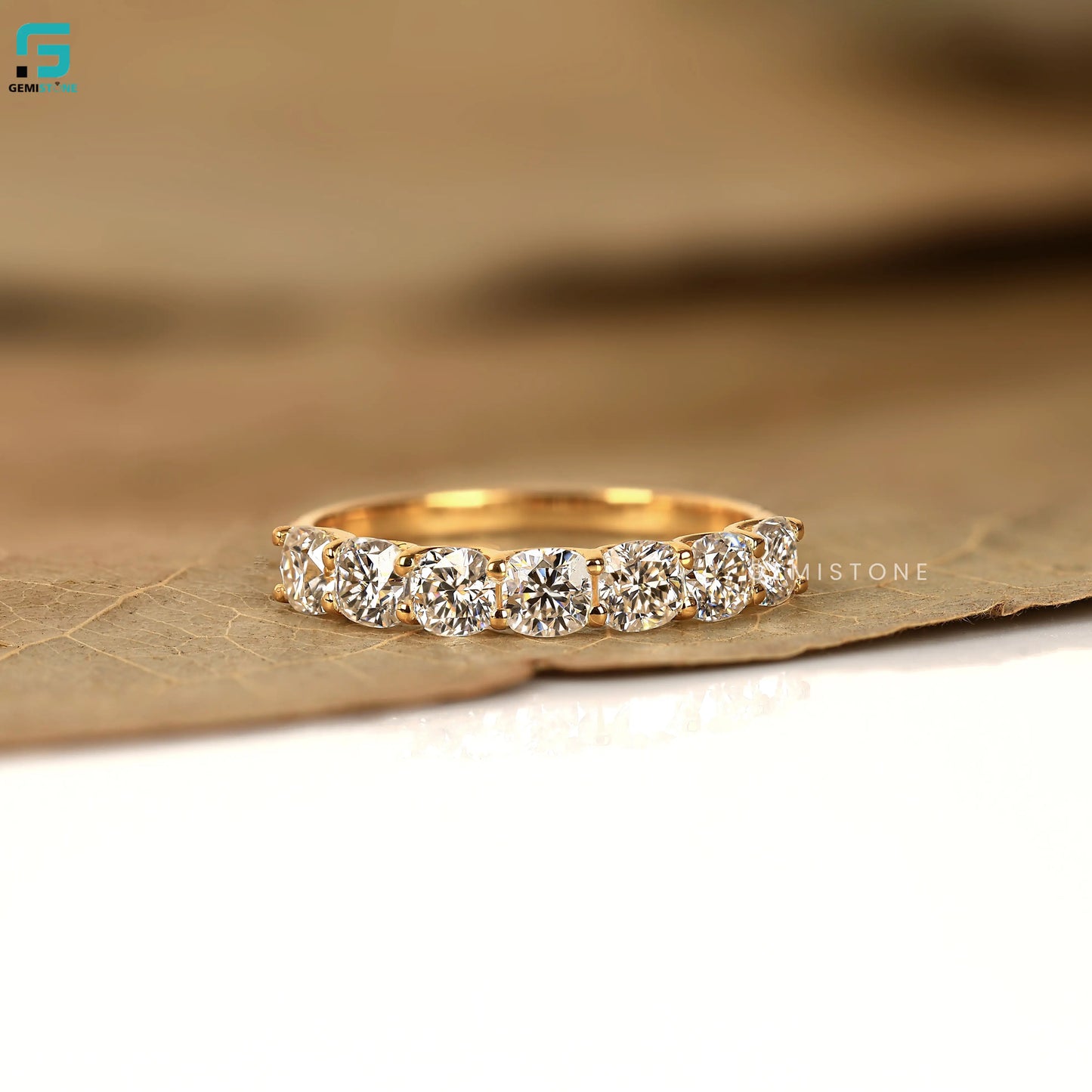 Cushion Cut Lab Grown Diamond Half Eternity Wedding Band