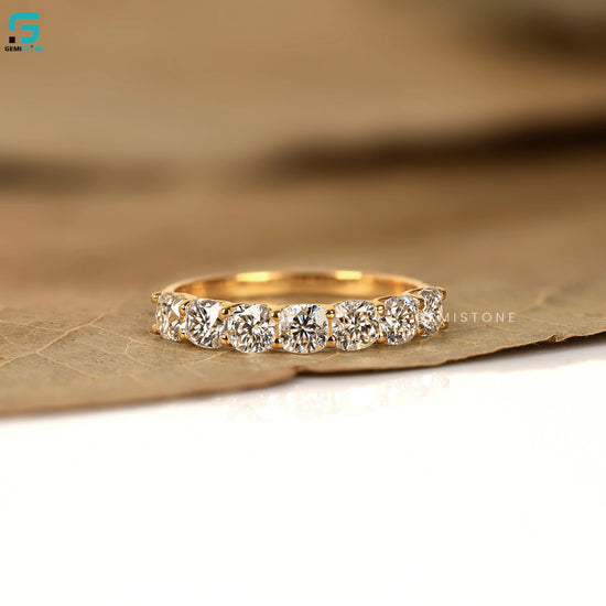 Cushion Cut Lab Grown Diamond Half Eternity Wedding Band