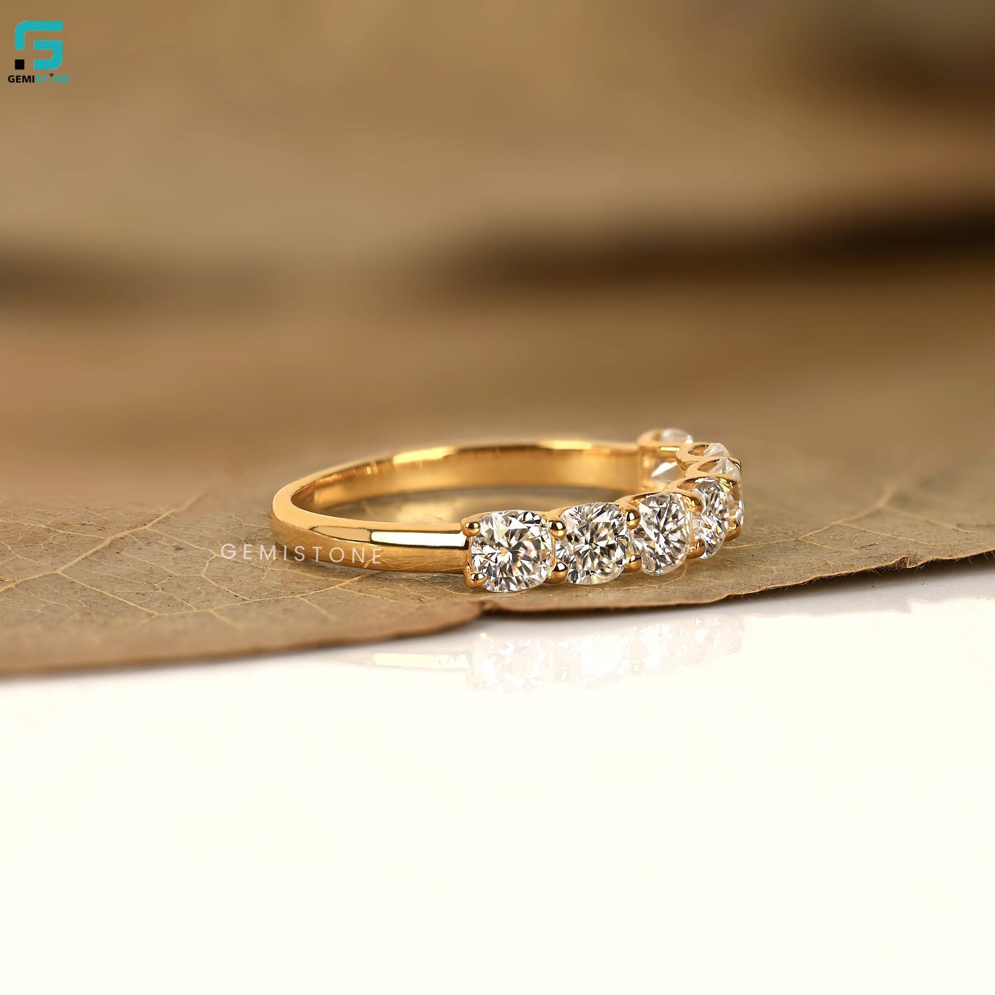 Cushion Cut Lab Grown Diamond Half Eternity Wedding Band For Women