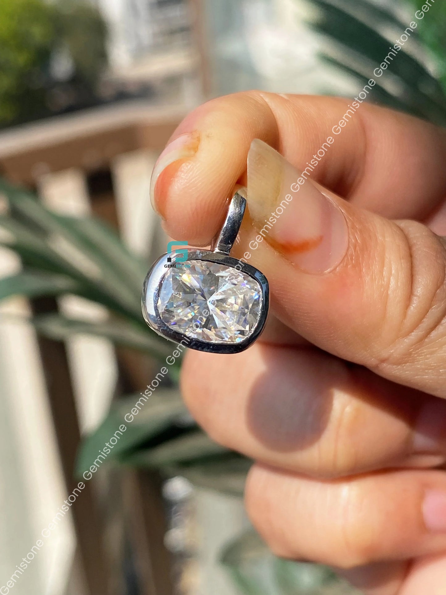 Cushion Cut Moissanite Pendant