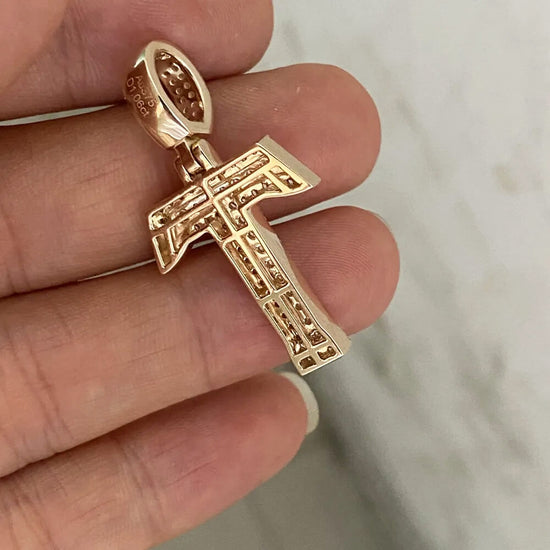 Iced Out Moissanite Custom Initial T Letter Pendant