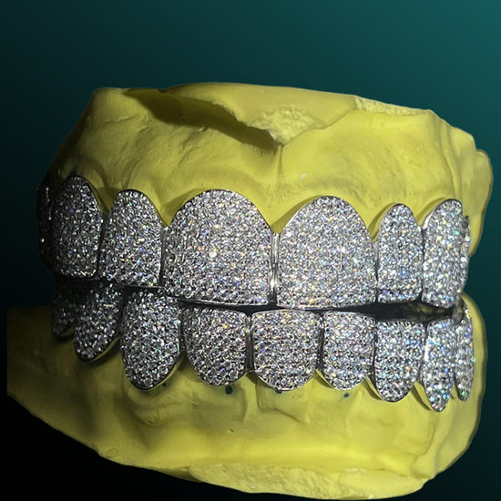 8 on 8 Iced Out VVS Moissanite Diamond Rapper Grillz