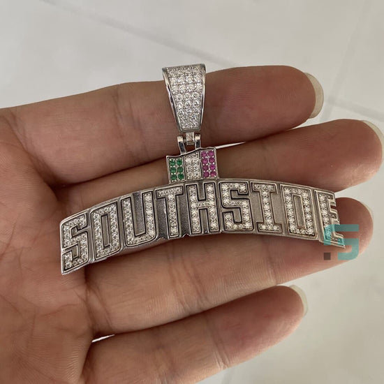 Italian National Flag Letter Moissanite Custom Diamond Pendant