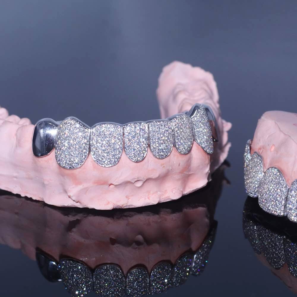 Round Cut VVS Iced Diamond Grillz Moissanite PASSES TEASTER