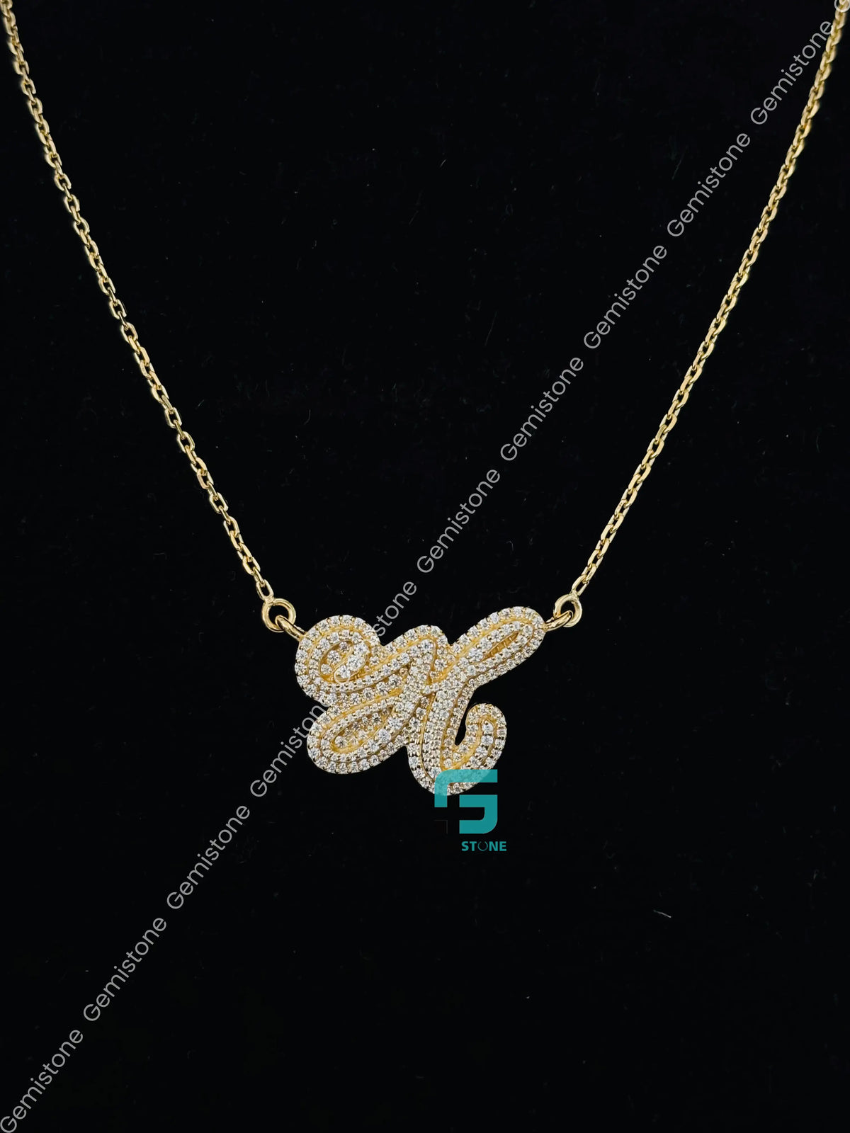 Custom Alphabet Letter Moissanite Charm Pendant For Women