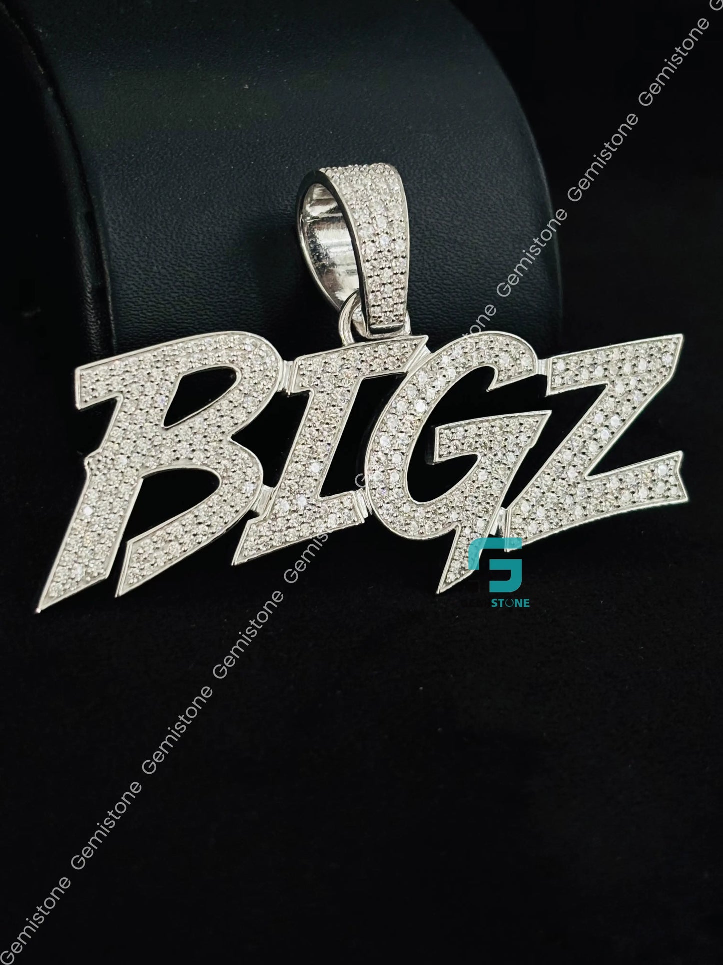 BIGZ Initial Letter Moissanite Hip Hop Pendant For Men