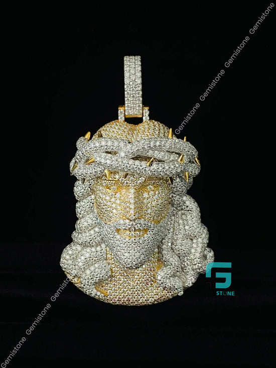 3" Inch Fully Iced Out Jesus Moissanite Pendant 925 Silver Gold Plated