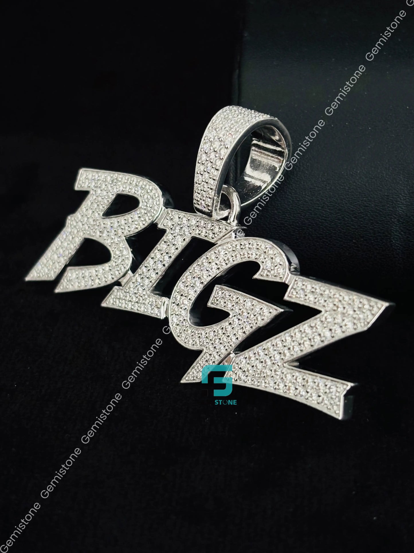 BIGZ Initial Letter Moissanite Hip Hop Pendant For Men