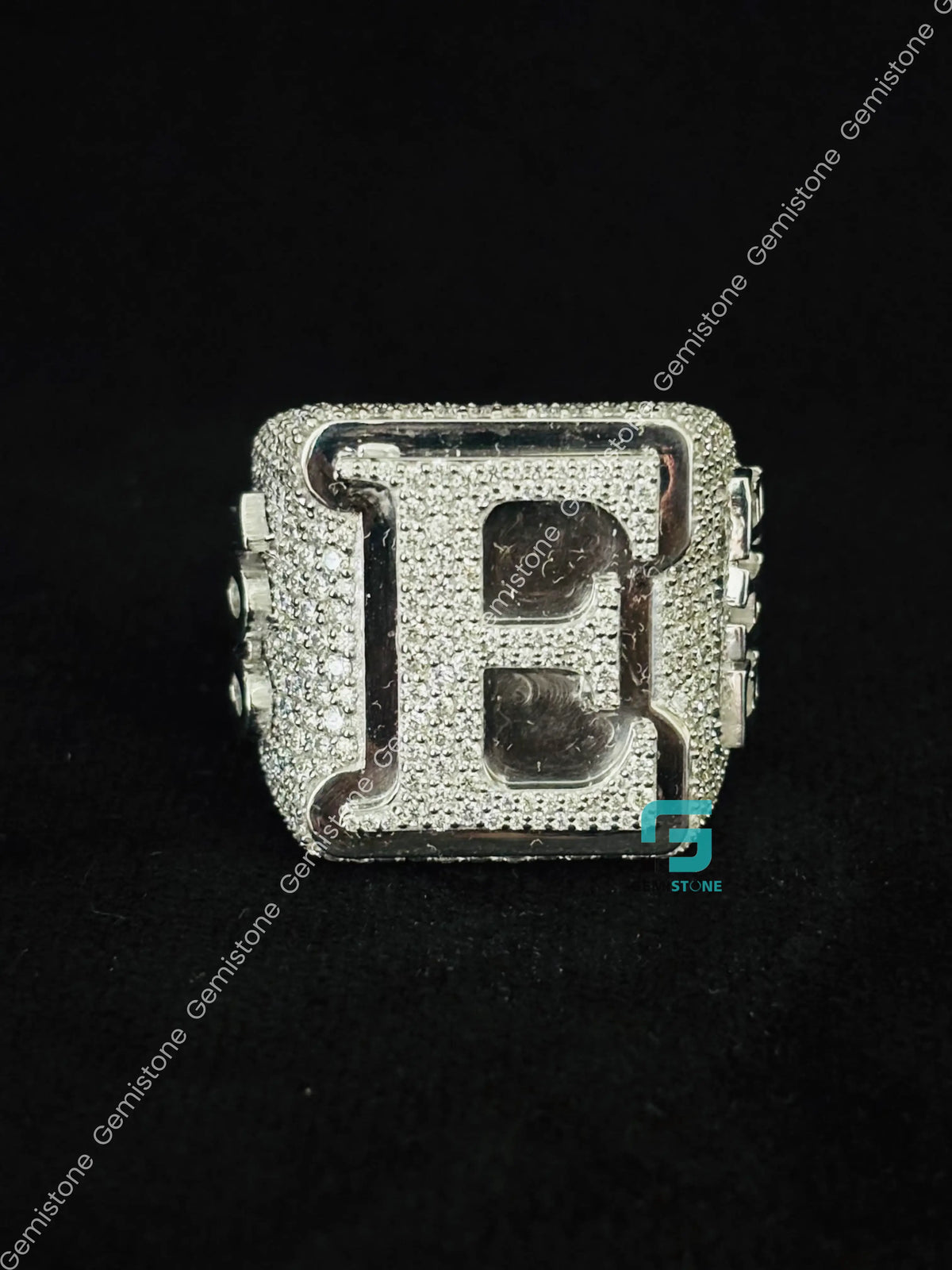 Custom Letter and Number Moissanite Iced Out Ring