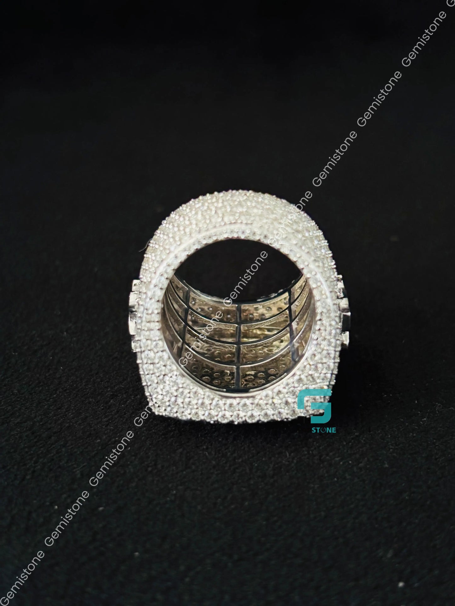 Custom Alphabet Rapper Moissanite Hip Hop Ring For Men