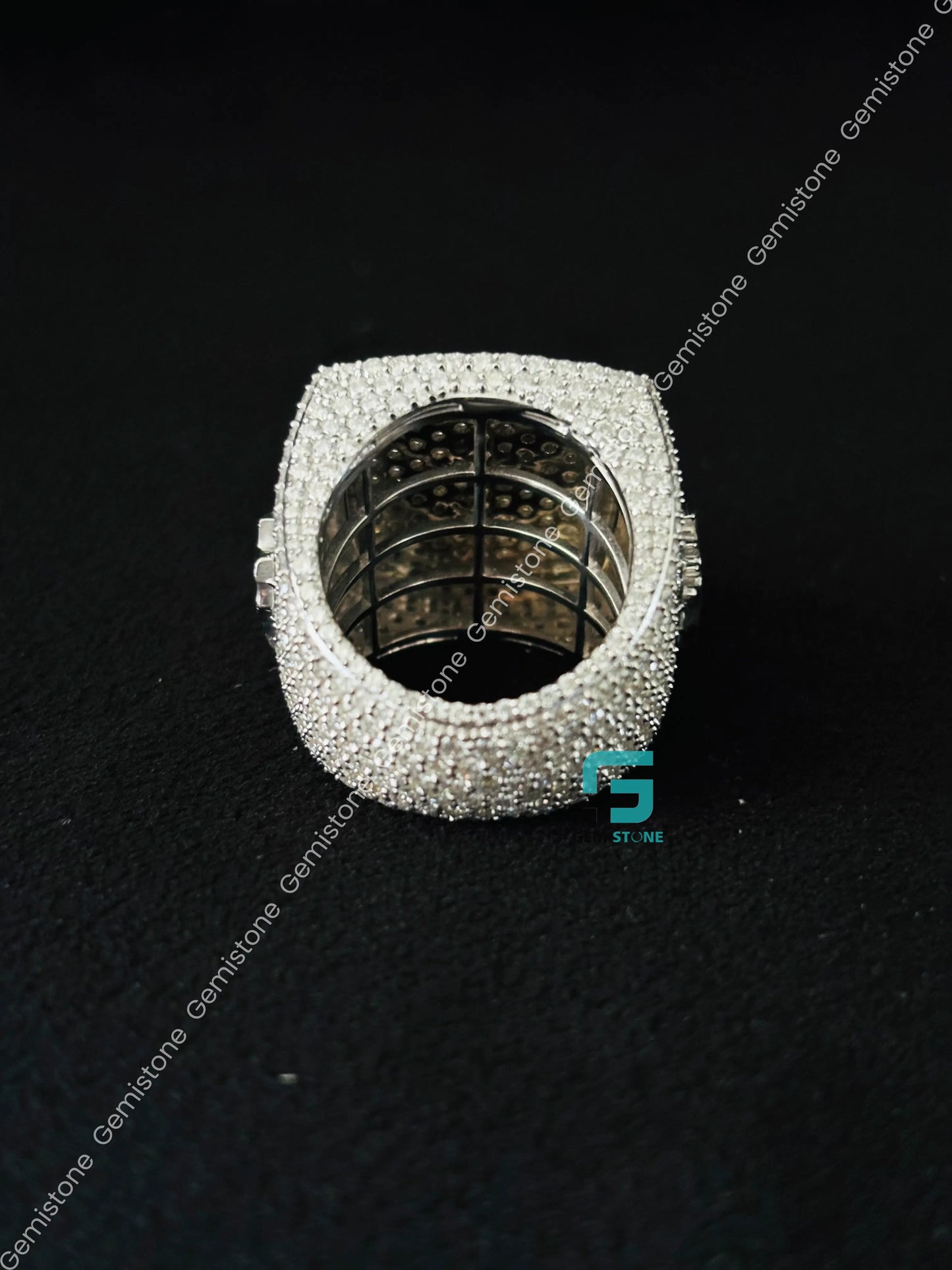 Custom Alphabet Rapper Moissanite Hip Hop Ring For Men