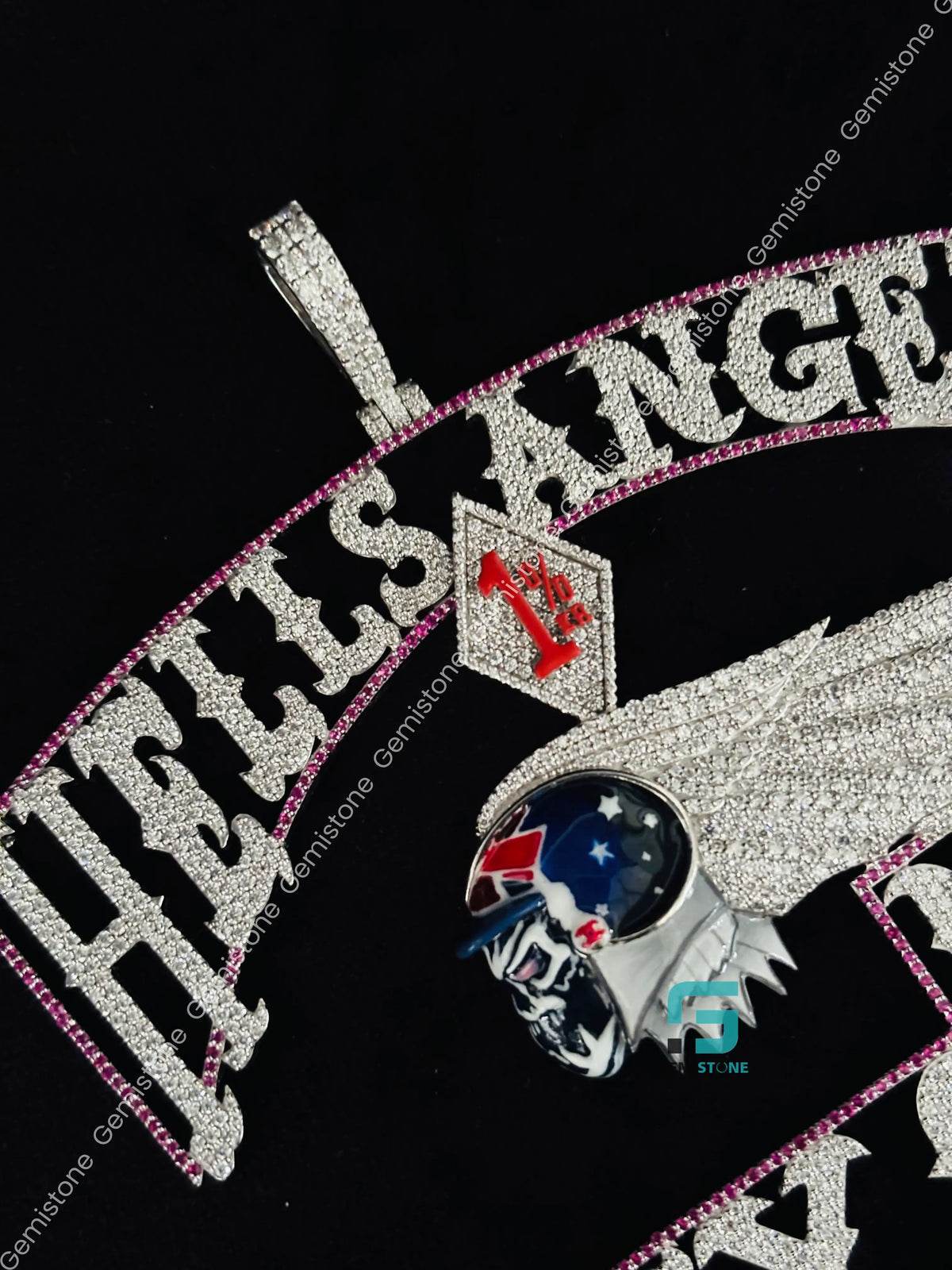 Iced Out Custom Initial Name With Cartoon Moissanite Pendant
