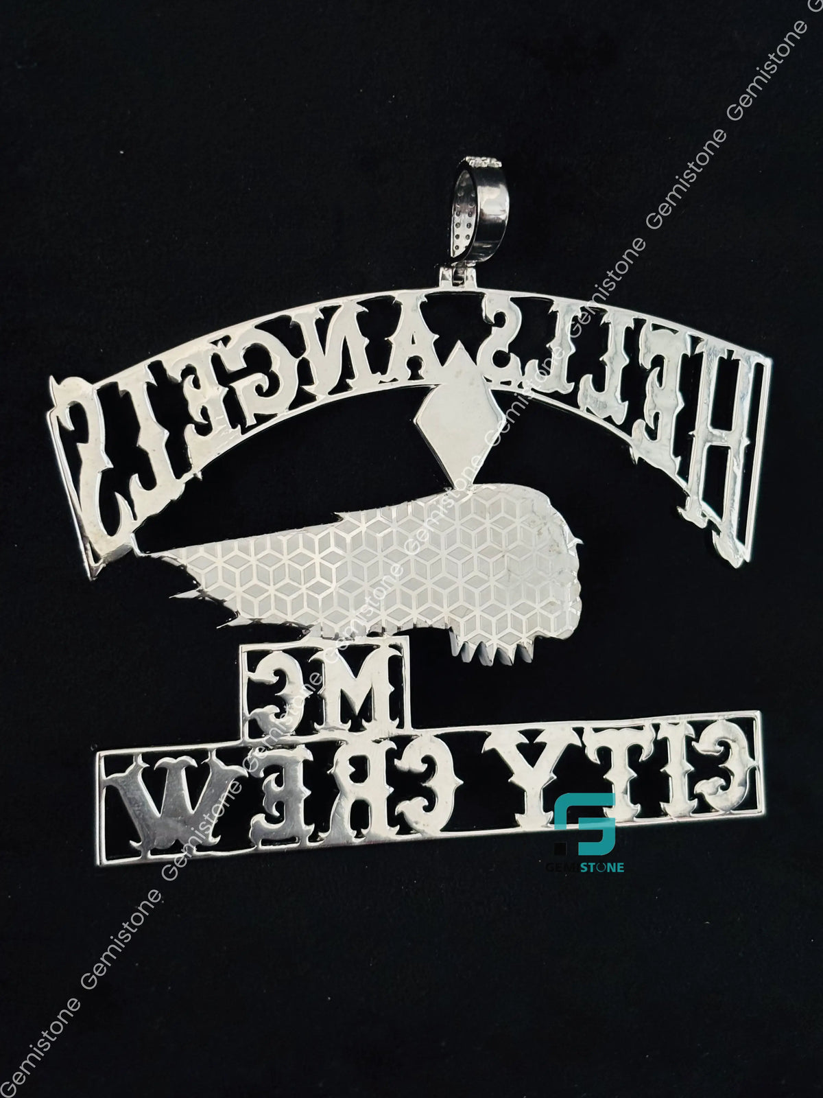 Iced Out Custom Initial Name With Cartoon Moissanite Pendant