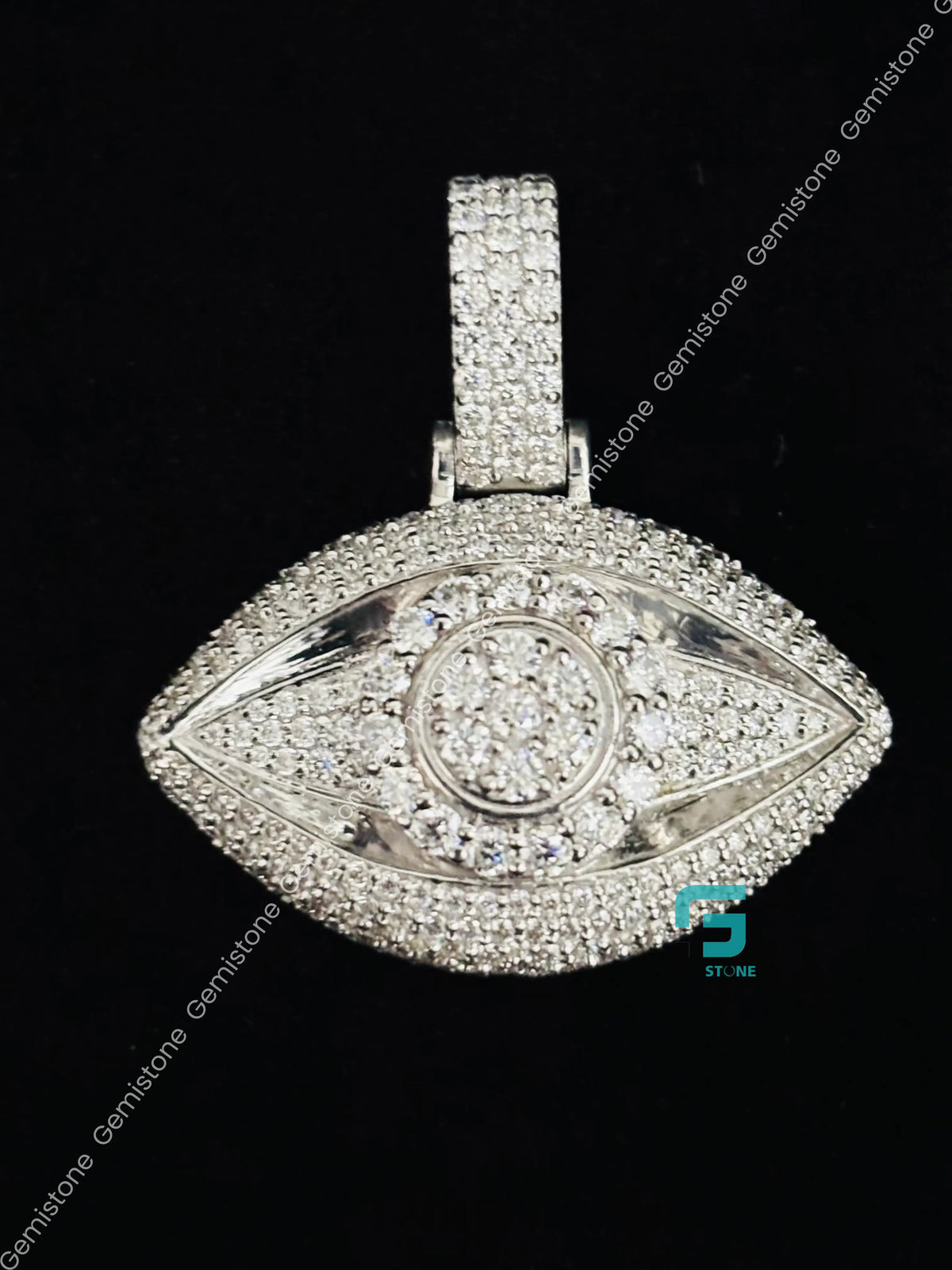 Custom VVS Moissanite Evil Eye Religious Charm Pendant