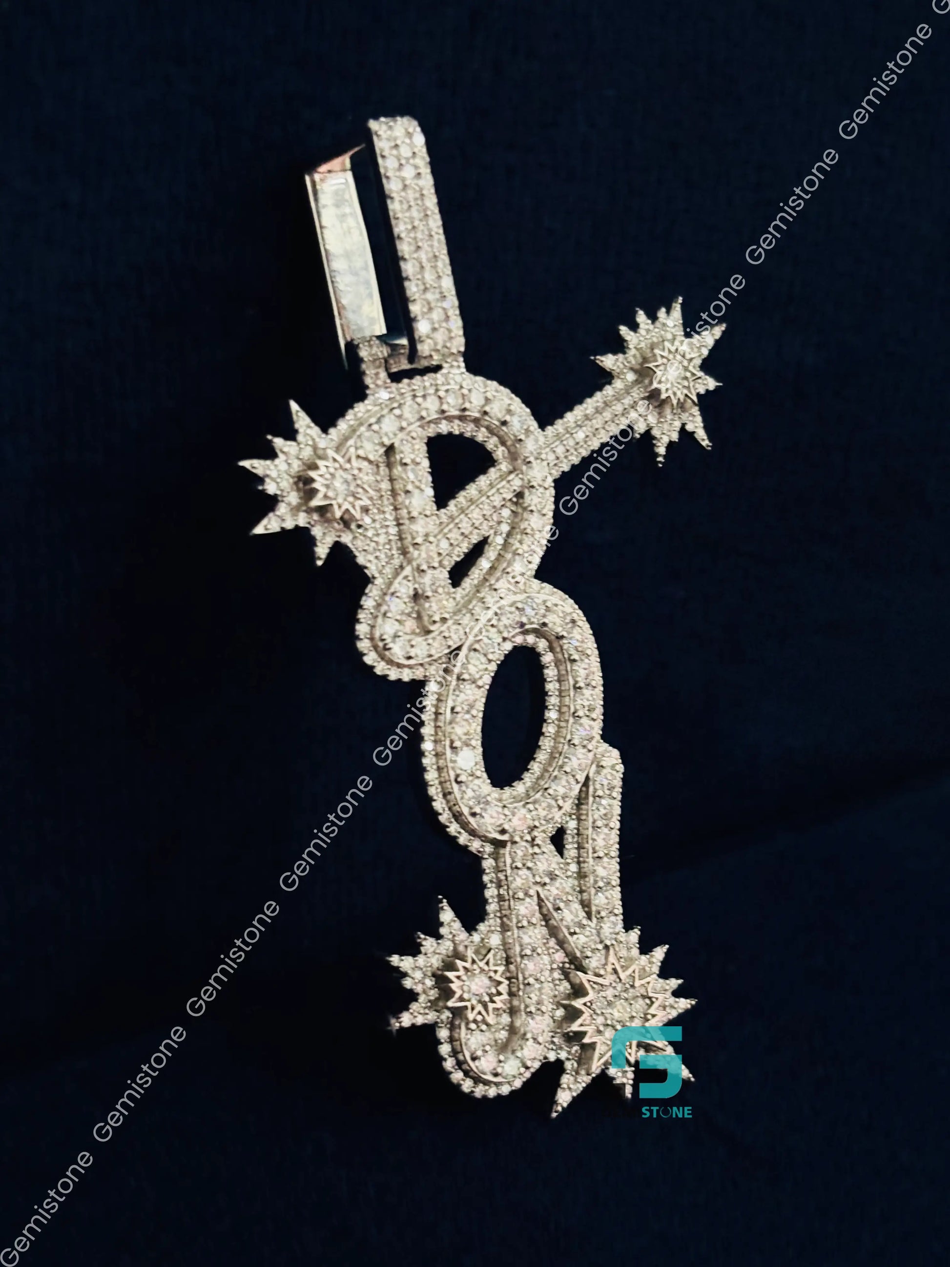 Custom DON Name Moissanite Hip Hop Studded Pendant