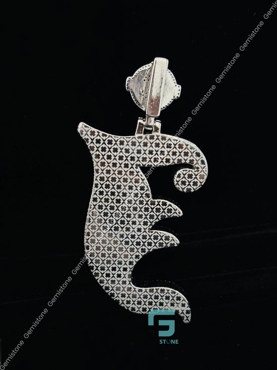 Custom Letter Moissanite Sky Blue Stone Pendant