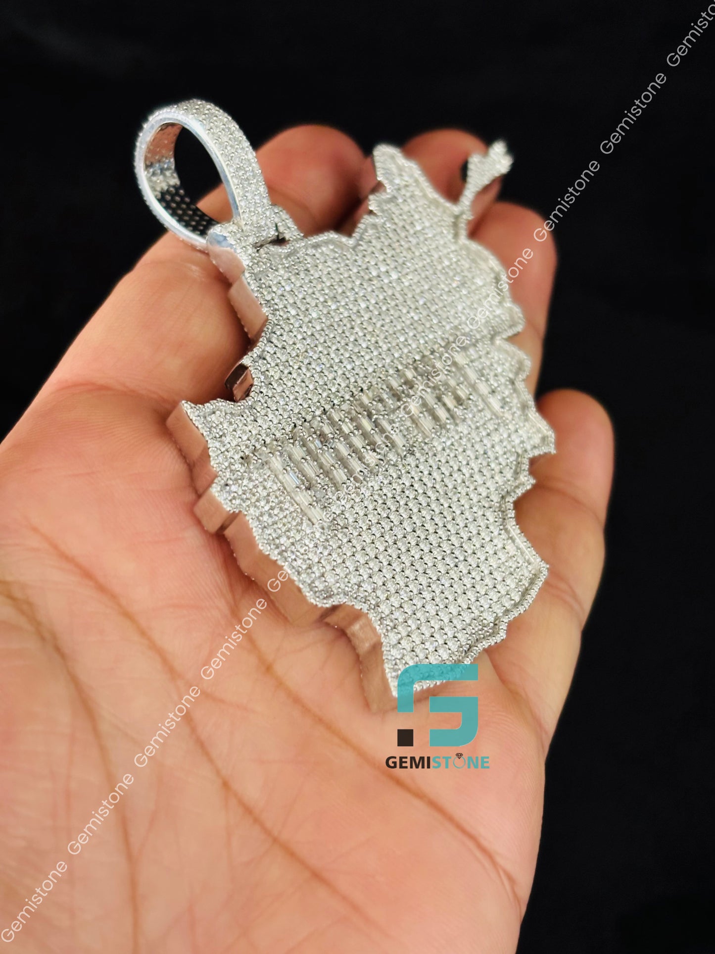 Custom Moissanite map Pendant