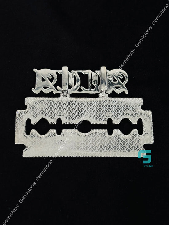Custom Name With Razor Blade Pendant For Men