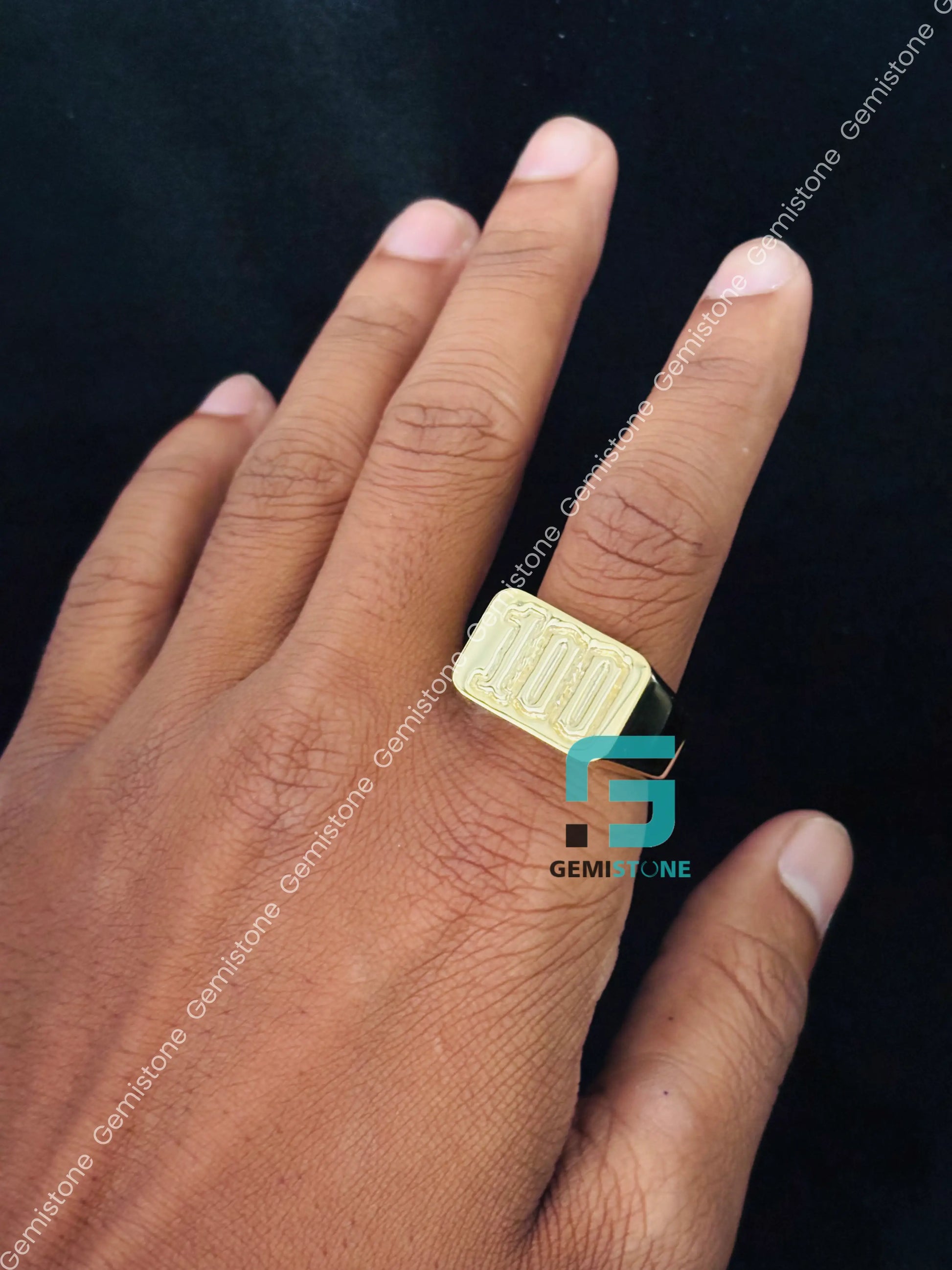 Custom Number 100 Hip Hop Ring