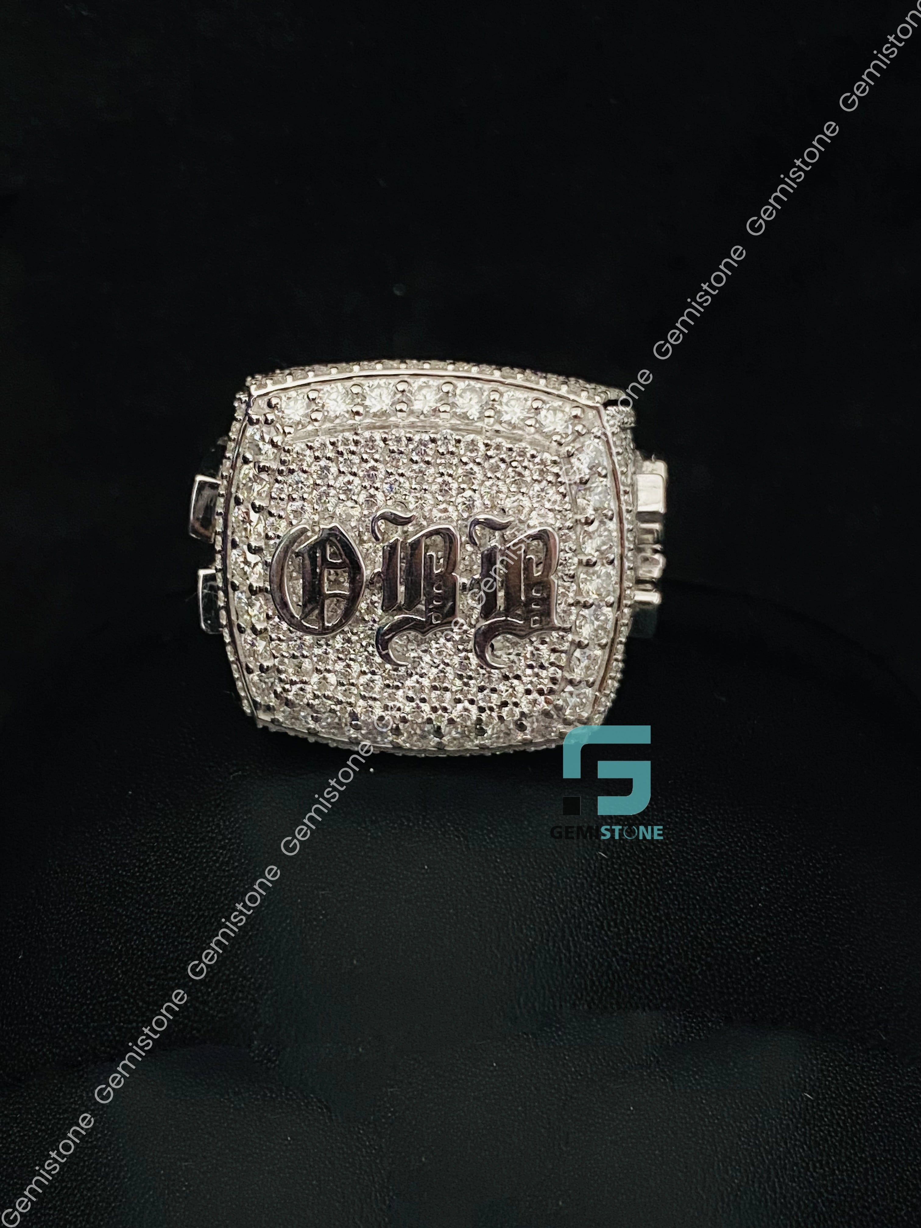 Lucky Number Rapper Iced Out Hip Hop Moissanite Ring – Gemistone