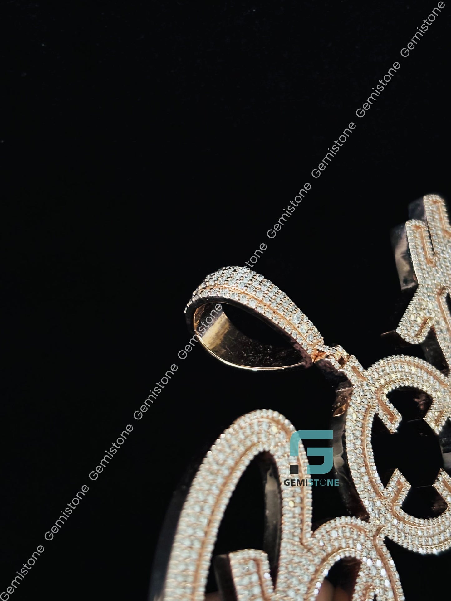 Custom Yellow Gold Plated Moissanite Pendant