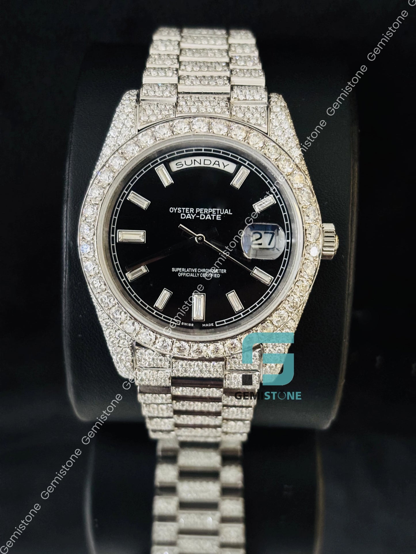Day Date Moissanite Hip Hop Watch
