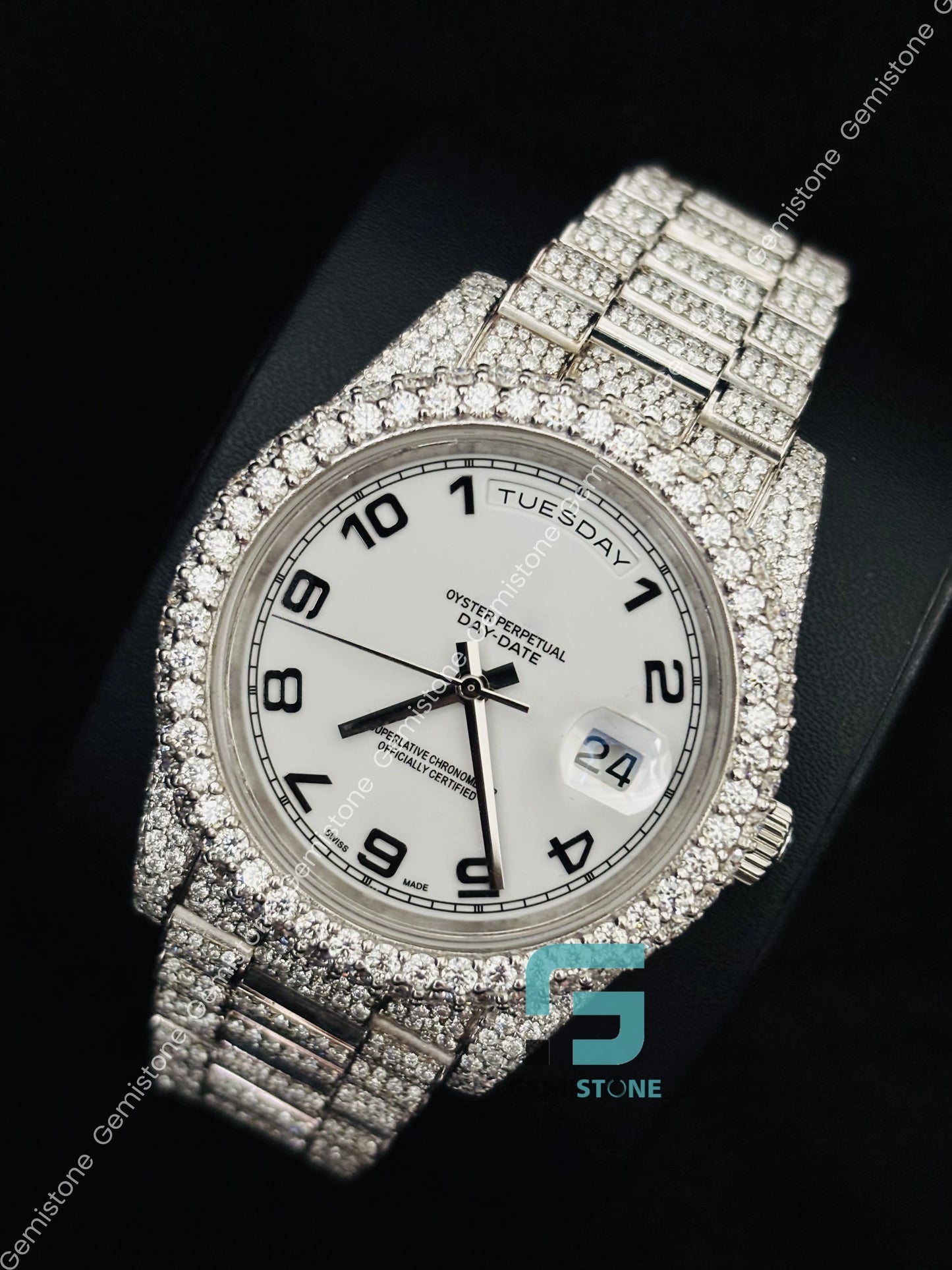 Day Date Moissanite Iced Out Hip Hop Watch