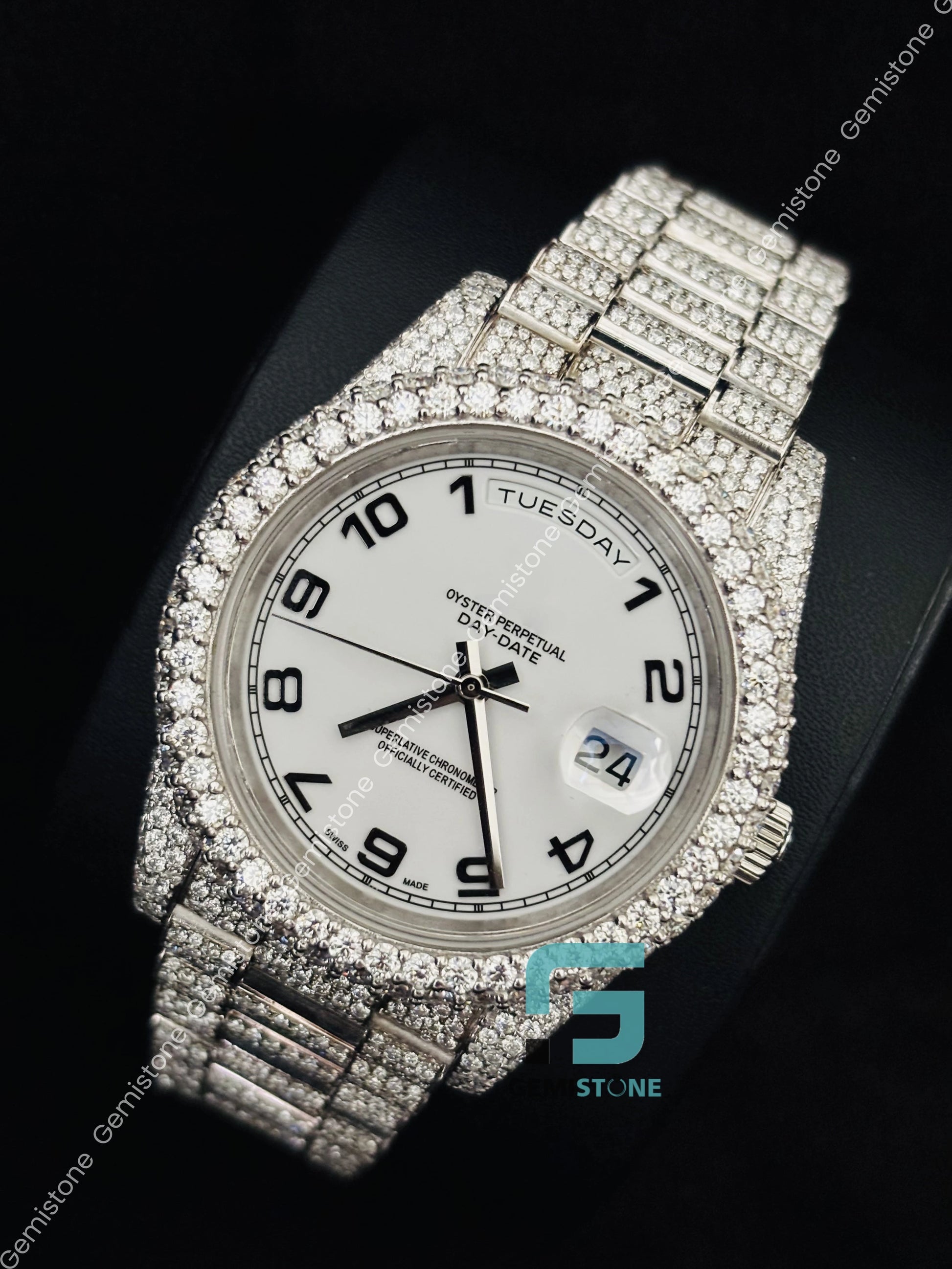 Day Date Moissanite Iced Out Hip Hop Watch