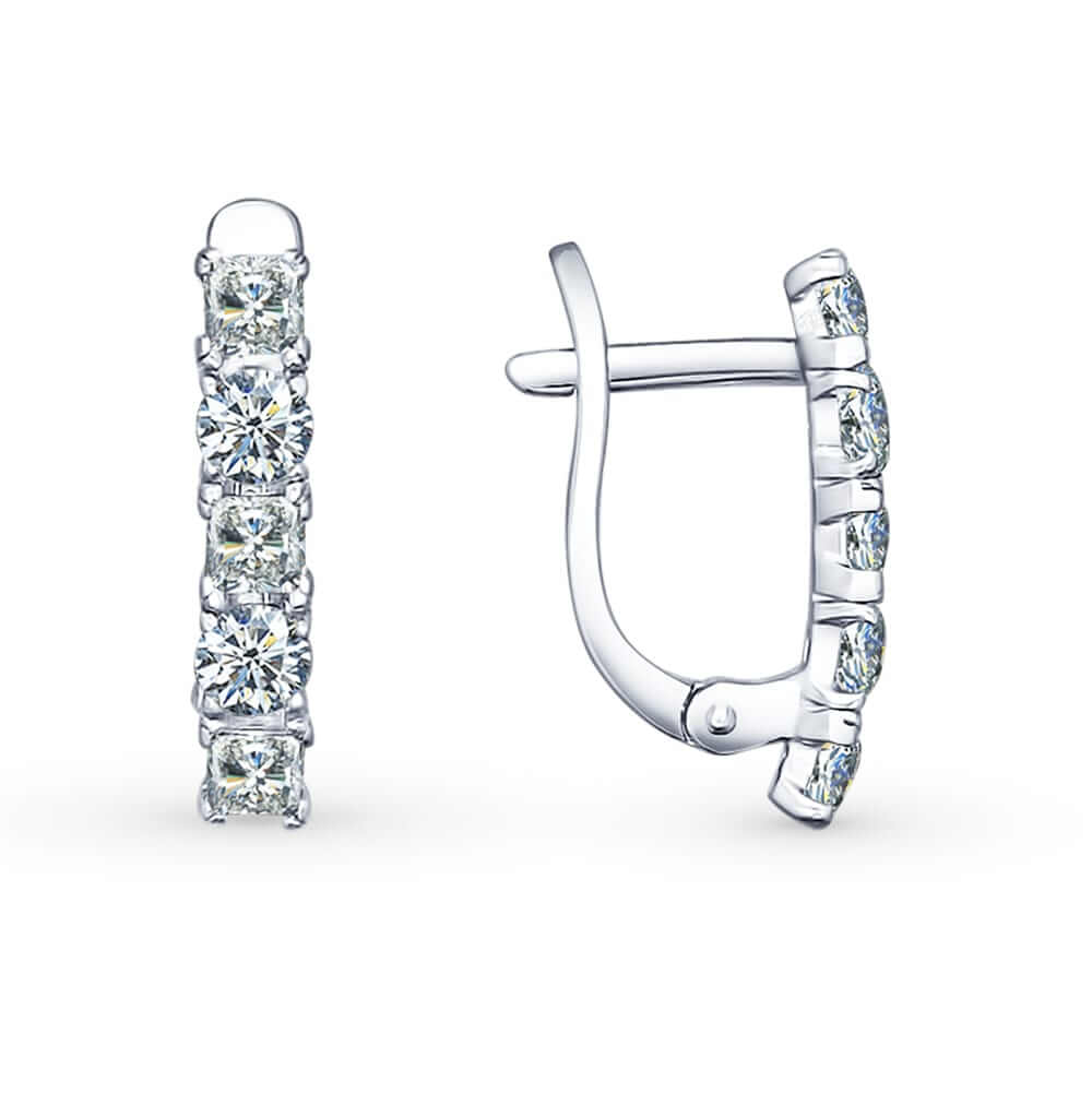 Diamond Bar Dangle Earrings
