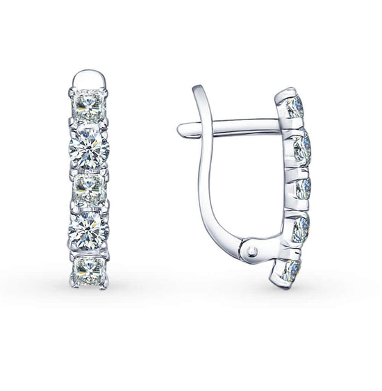 Diamond Bar Dangle Earrings