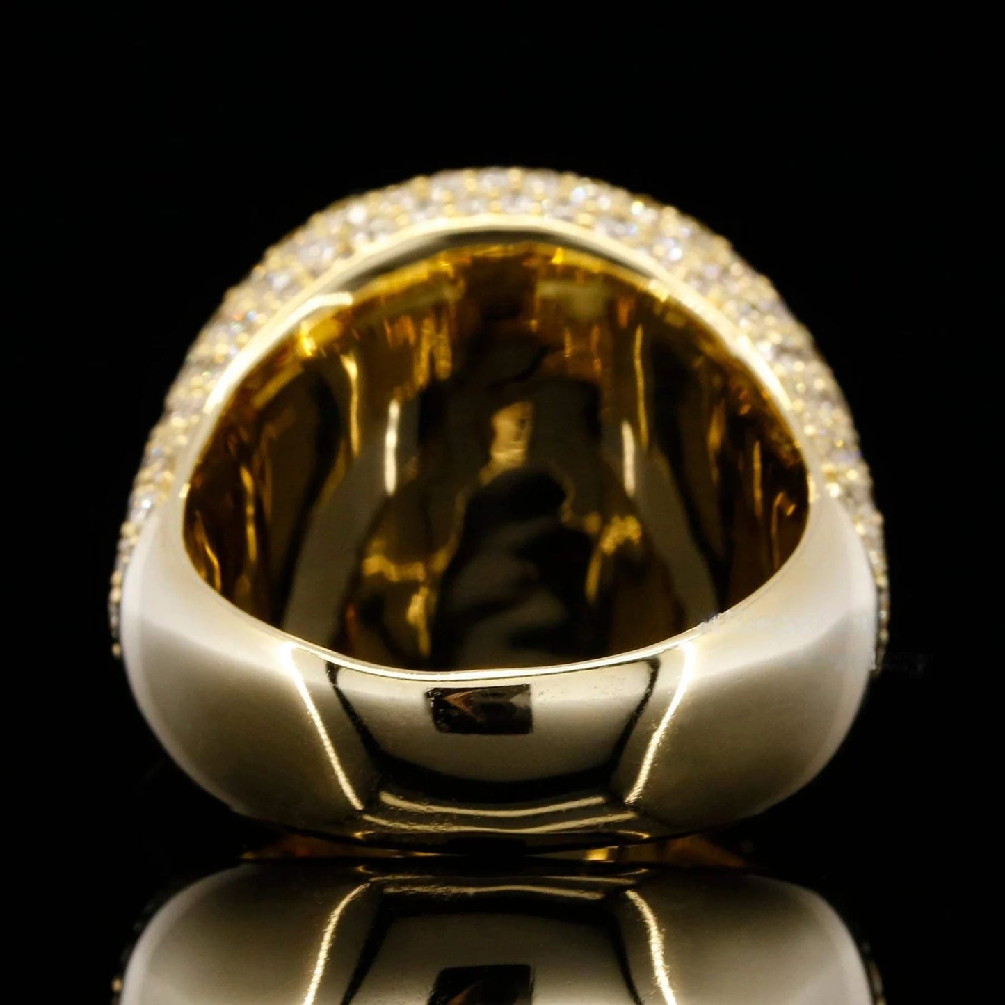 Iced Weed Marijuana Leaf Moissanite Diamond Bust Down Ring