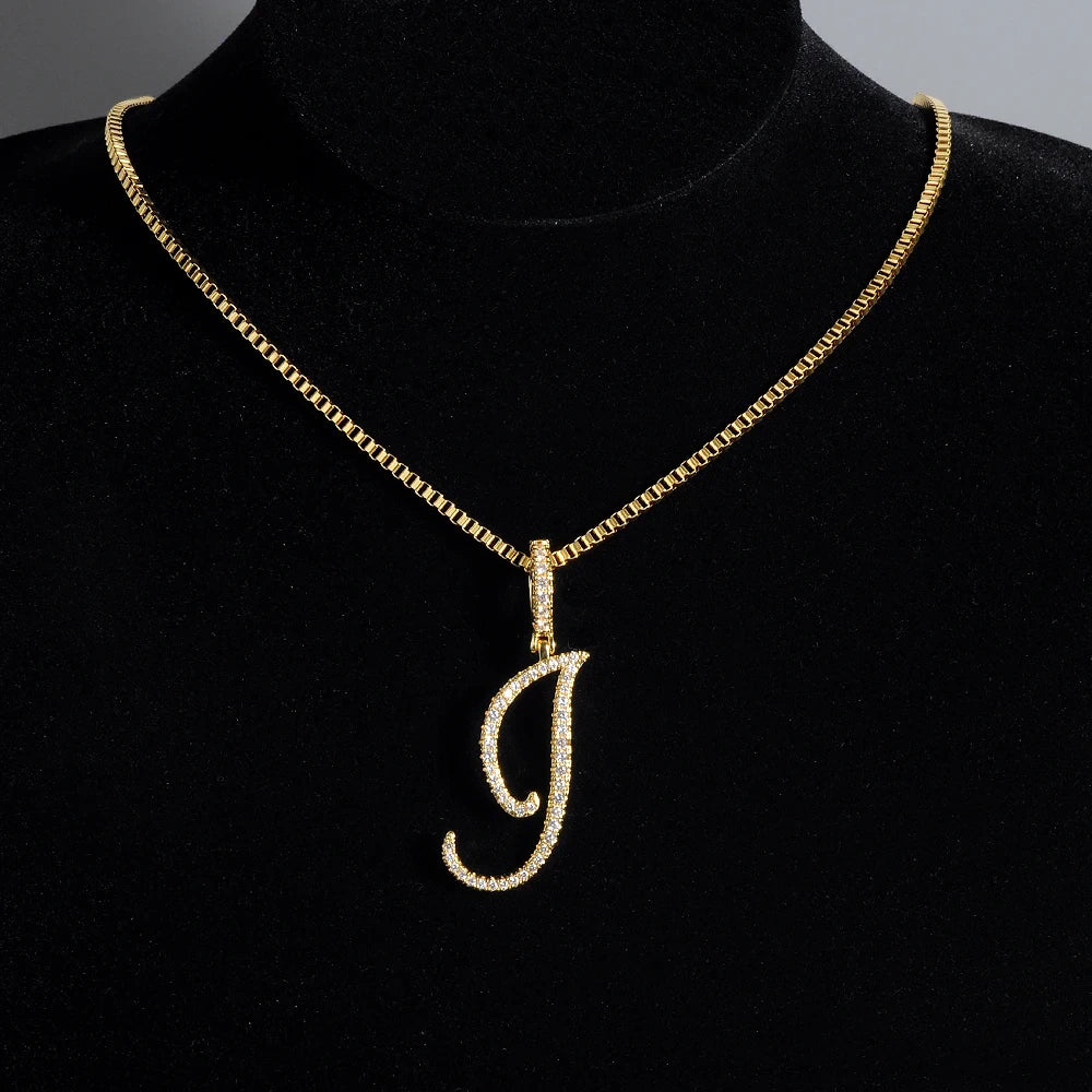 Round Cut Moissanite Custom Letter Pendant