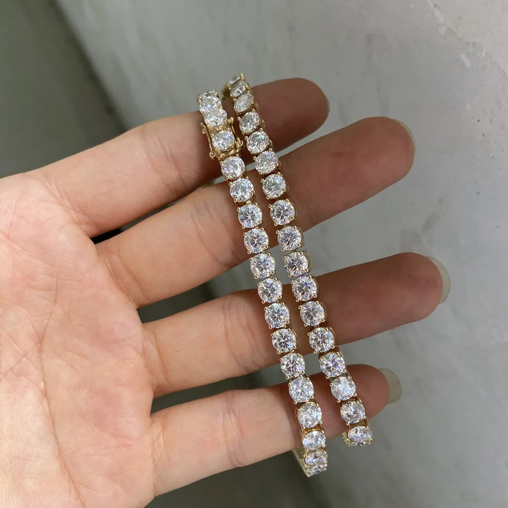 VVS Moissanite Diamond 4mm Tennis Chain For Men's &amp; Women's