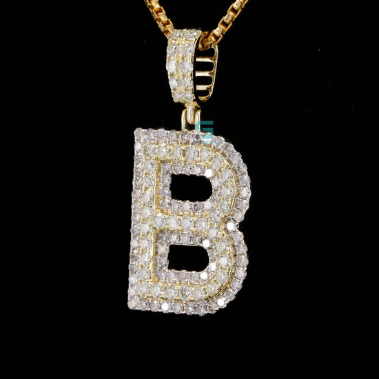 Fully Iced Out VVS Moissanite Hip Hop B Letter Pendant