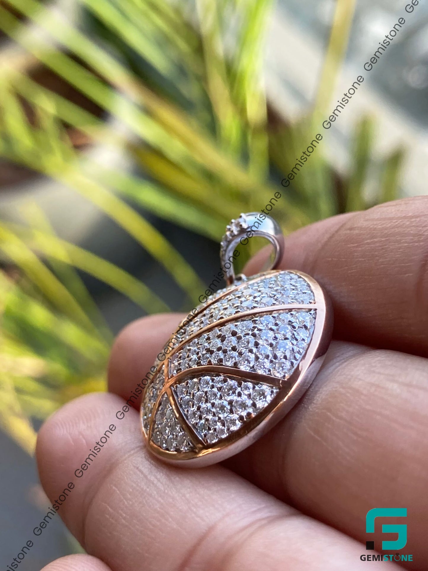 Shop Fully Iced Out Moissanite Diamond Basketball Pendant