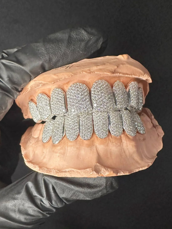 Buy 8 on 8 Round Cut Moissanite Diamond Iced Out Grillz