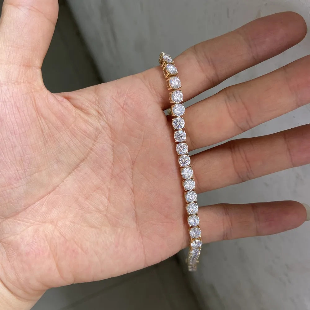 VVS Moissanite Diamond 4mm Tennis Chain For Men's &amp; Women's