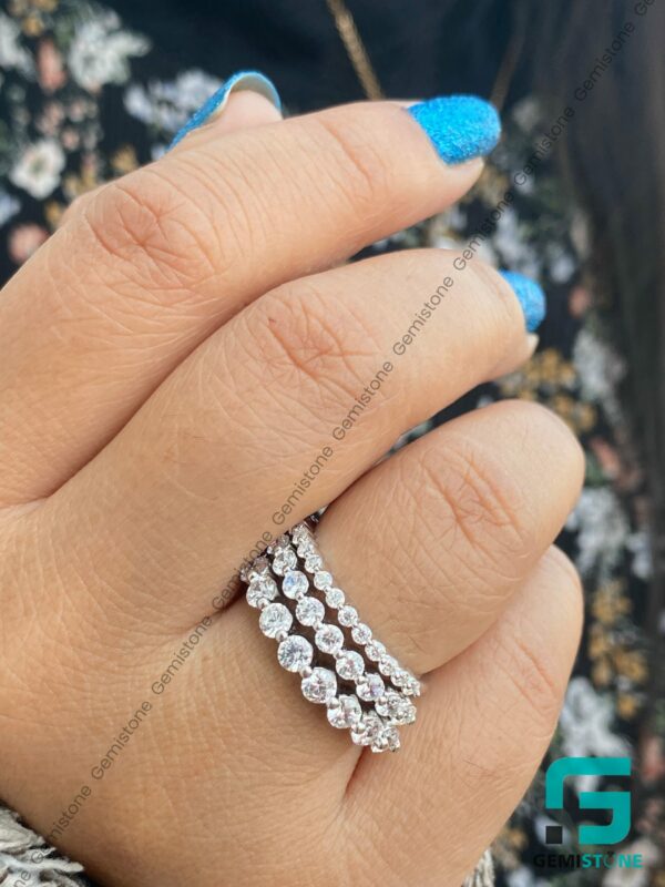 2.00mm, 2.50mm & 3.00mm Half Eternity Round Diamond Band | Minimalist Stacking Ring