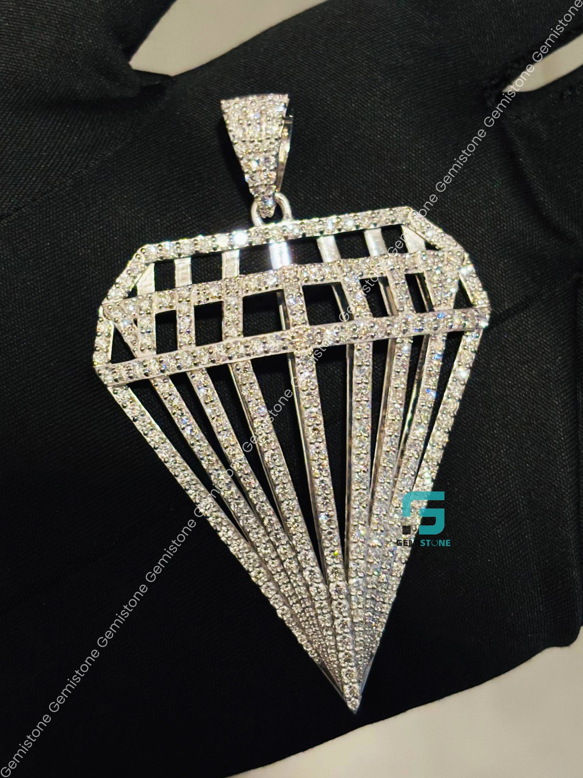 Diamond Shape Cut out Moissanite Pendant