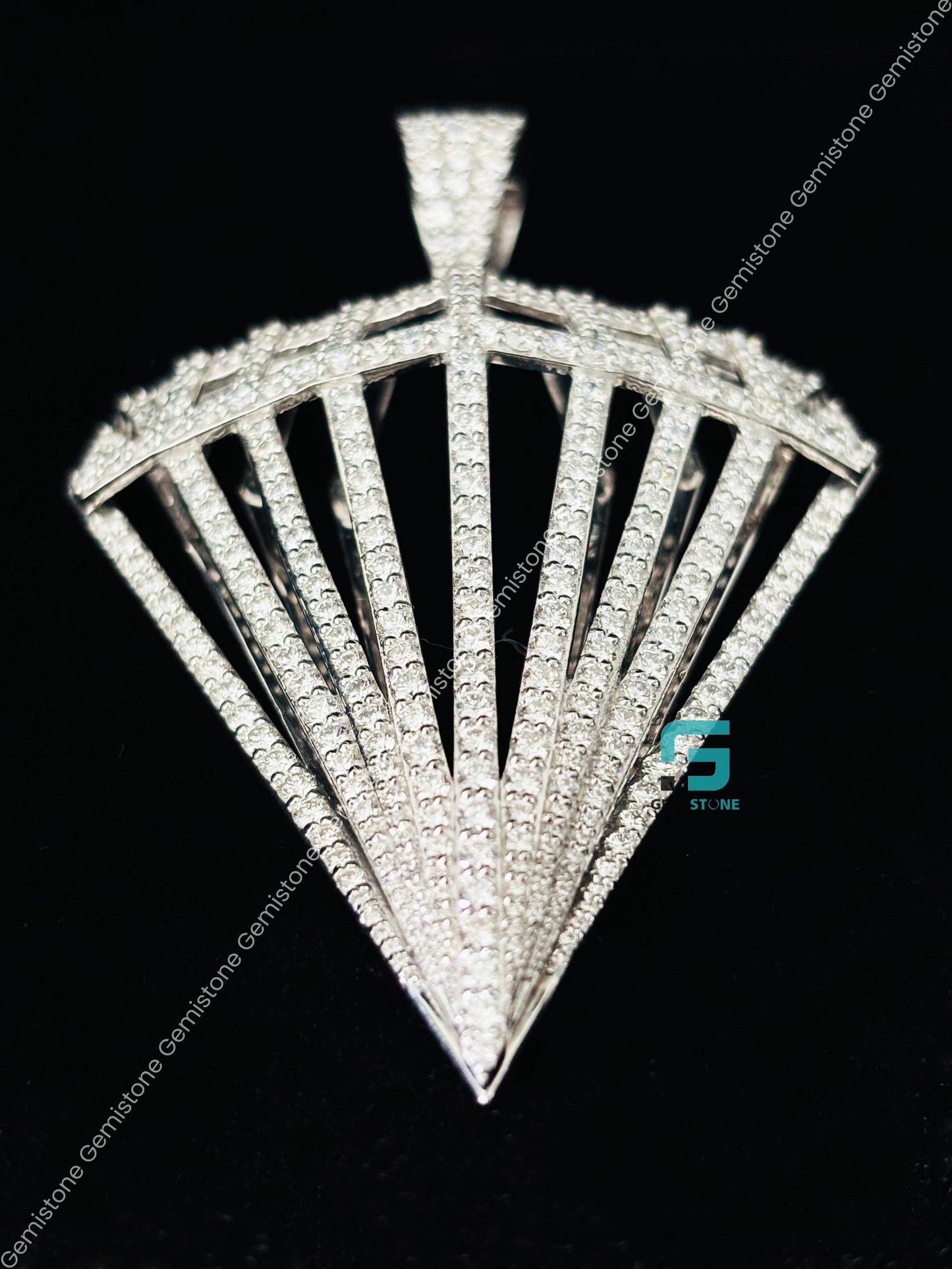Diamond Shape Moissanite Bust Down Pendant