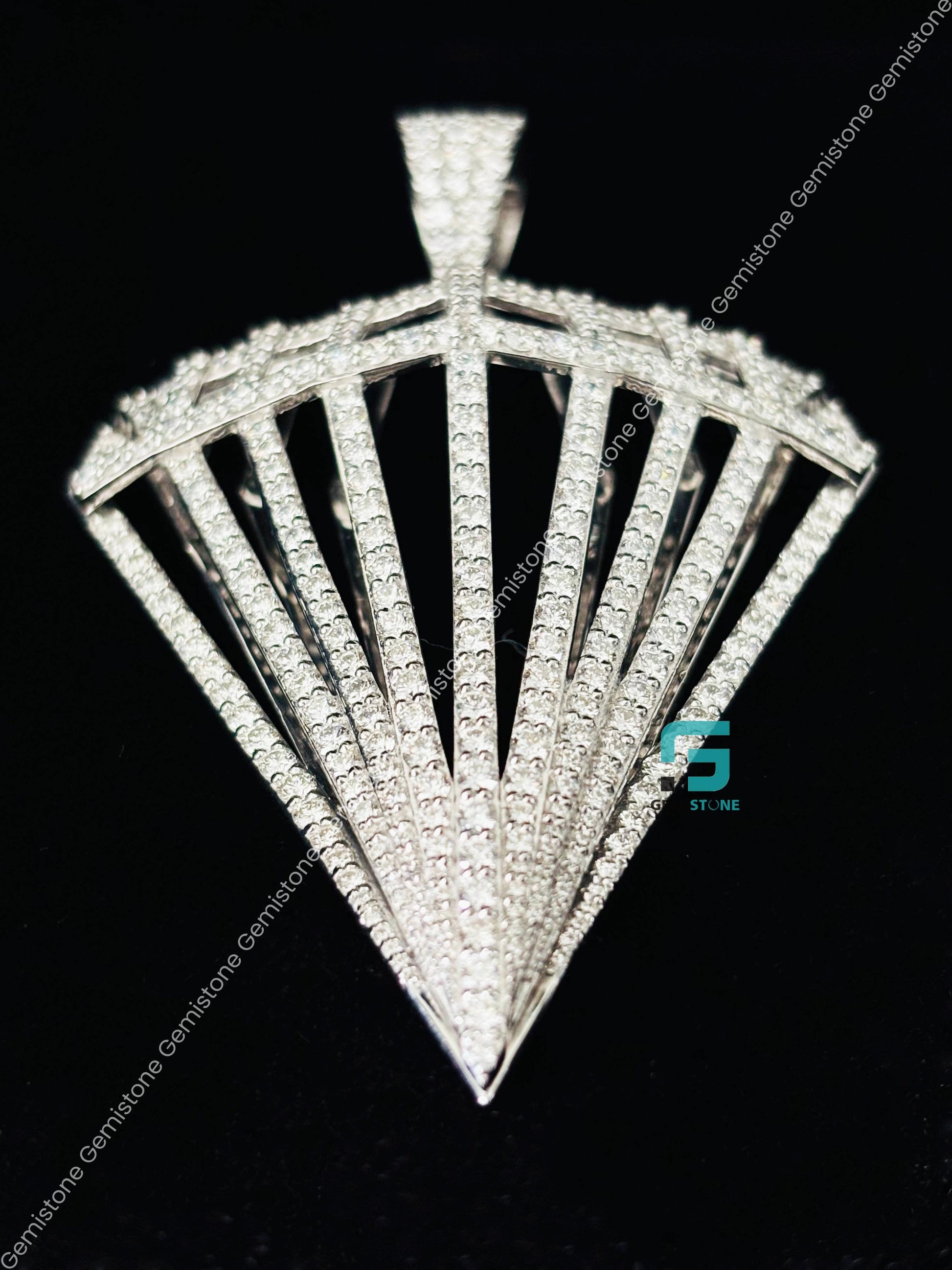 Diamond Shape Moissanite Bust Down Pendant