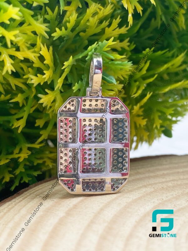 Iced Out Moissanite Diamond Dog Tag Pendant