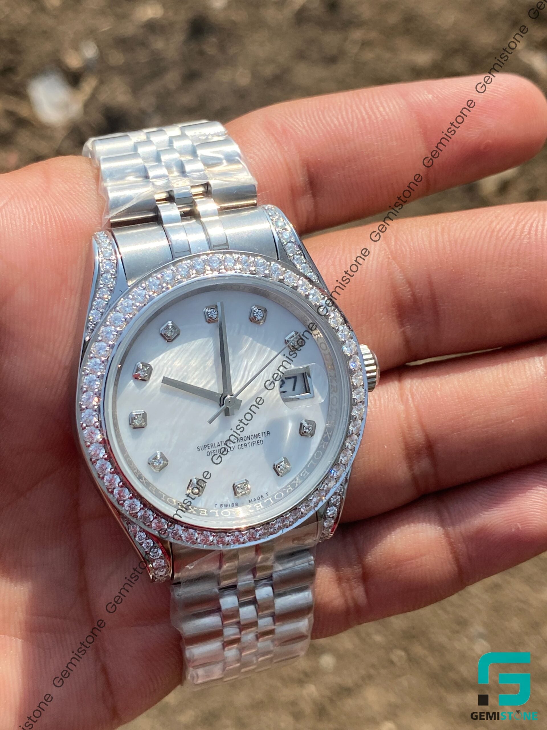 Dot-Diamond-Bezel-Watch