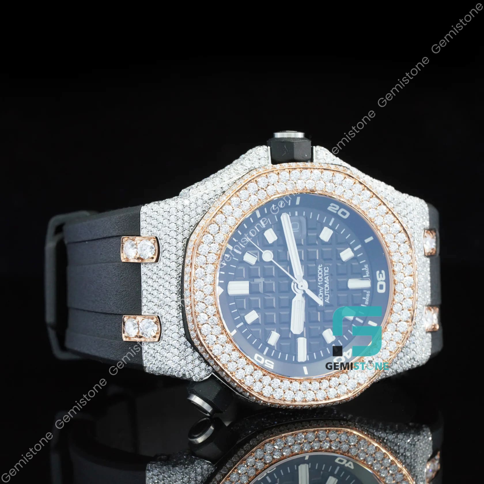 Double-Row-Bezel-Dial-Diamond-Moissanite-watch